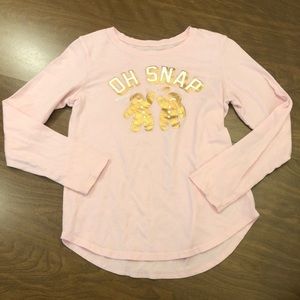 Old Navy Pink Oh Snap Gingerbread Man T-shirt Girls